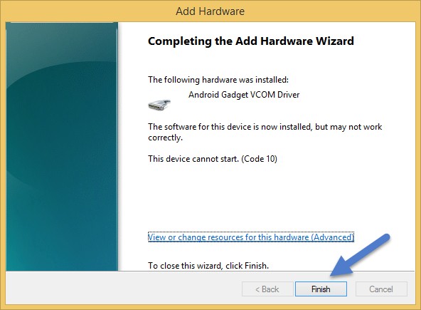 you have successfully install cdc driver